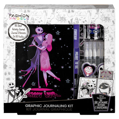 Fashion Angels The Nightmare Before Christmas Graphic Journaling Kit, Journal Set Includes Stickers, Gel Pens, Tape & Erasers, Ideal for Kids & Teens