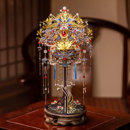 MU Phoenix Crown 3D Metal Puzzles, Chinese Ancient Gemmy Coronet Model Kits Building for Adult, Birthday Wedding Gift Home Decoration