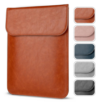 Allinside 13-13.3 inch Laptop Sleeve Case for MacBook Pro 14 2021–2024 (A2918, A2992, A3112, A3401, A3185)/MacBook Air 13 2010-2017/MacBook Pro 13 2010-2015, PU Leather Laptop Case Cover, Brown