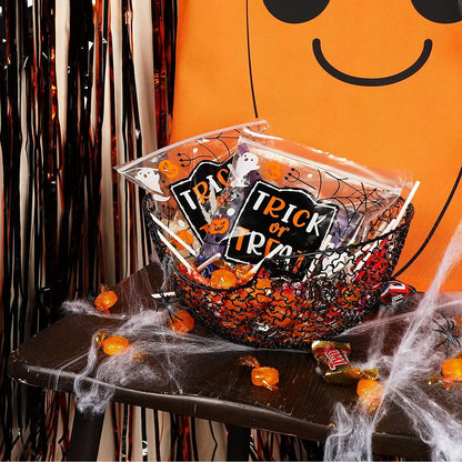 Spooky Central Resealable Treat & Snack Bags - 7.25 x 6.7 In Clear Plastic - 120 Pack - Zip Top & Reusable Bulk Party Favor & Candy Packaging Pouches