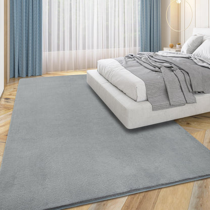 Przemy Washable Area Rug for Living Room Bedroom, 6x9 Feet Grey Memory Foam Rug, Super Soft Modern Indoor Carpet for Kids Room Girls Boys Dorm Nursery Decor Mat