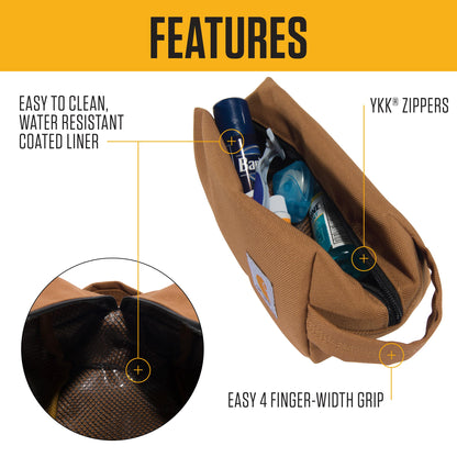 Carhartt Durable Travel Kit, Organize Essentials W/the Water Resistance Toiletry Bag, Black