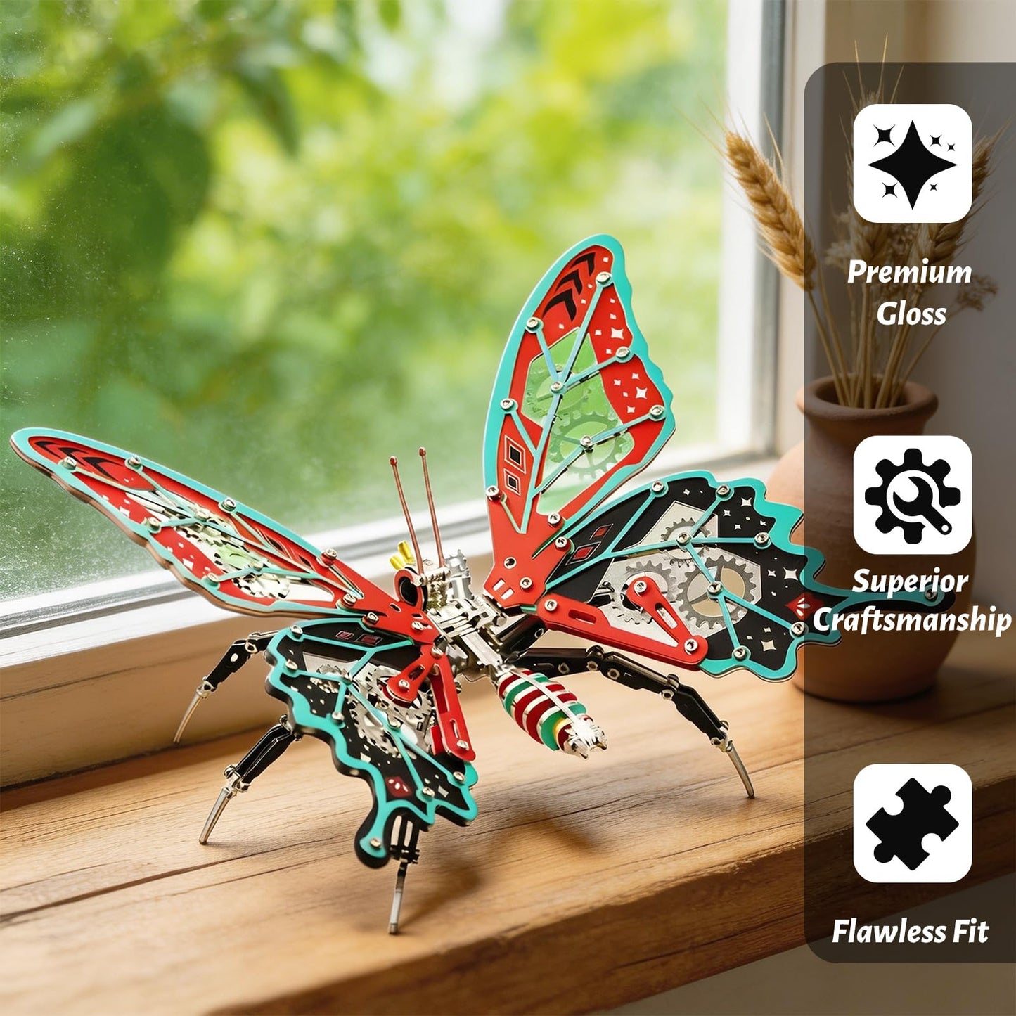 3D Metal Model Kits, Mechanical Butterfly 3D Metal Puzzle,Steel Series DIY Brain Teasers Simple 3D Puzzles Home Decor Art Craft Gifts Toys for Adult