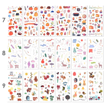 Mayplous 12 Pack Washi Sticker Set, 72 Sheets Decorative Washi for Journals, Planners, Scrapbooks, DIY Cards, Albums & Craft Projects (Innocence)