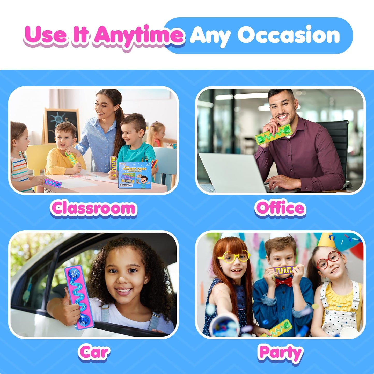 Squishy Toys Sensory Fidget Toys for Kids: 3 Pack Gel-Filled Sensory Toys for Autism ADHD Calming Tools - Sensory Fidget Toys for Classroom Prizes Travel Essentials - Gifts for Party Favors
