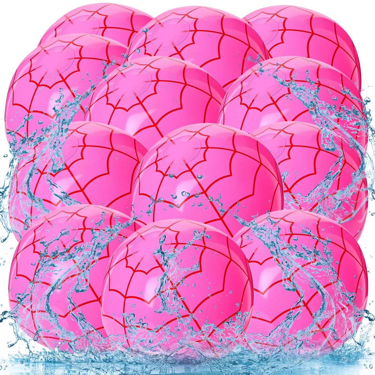 Vertintong 12 Pcs Beach Balls Bulk 12 Inch Inflatable Beach Balls Pool Party Decorations for Birthday Party Summer Swimming Pool Gift Supplies (Spider Web)