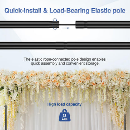 EMART 10x7.7ft Rolling Backdrop Stand with Wheels, Adjustable and Movable Photo Backdrop Banner Stand for Studio Photography, Wedding, Party Decoration, Video Recording, Events Decoration