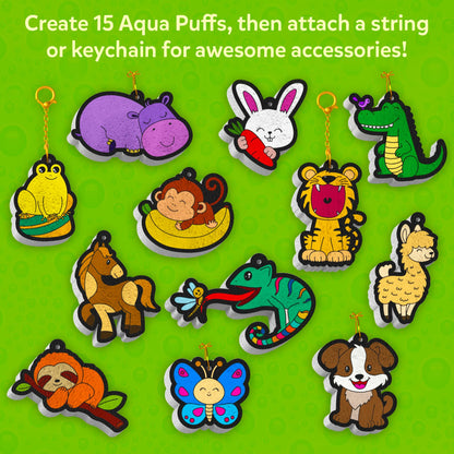 Skillmatics Aqua Puffs - 3D Art Kit, Animals, Mess-Free Paint by Number Craft for Kids, DIY Color Activity, Screen-Free Entertainment, Travel & Creative Gift for Girls & Boys Ages 4, 5, 6, 7, 8, 9, 10
