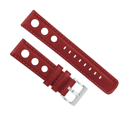 BARTON WATCH BANDS, 22mm Red - Rally Horween Leather Watch Bands - Integrated quick release spring bars- 316L stainless steel- Choose Strap Color & Width