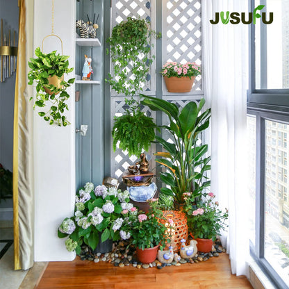 JUSUFU Metal Hanging Planters for Indoor & Outdoor, No Plant Included(Gold)