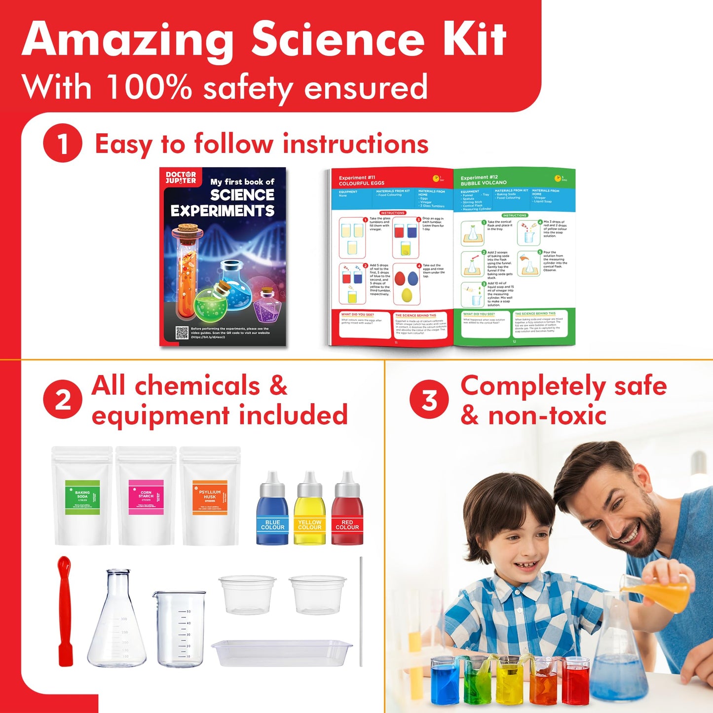 Doctor Jupiter Little Genius Kit | Educational Science Kits, STEM Toys for 4-5-6 Year Old Boys & Girls | Preschool Learning Toys & Activities | Science Experiments, Gifts for Kids 4-5-6 Year Old