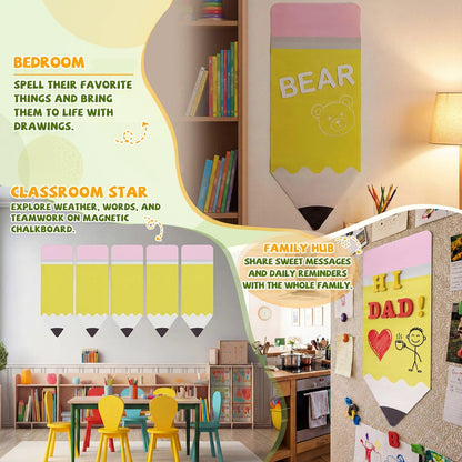 AmazingSpark Magnetic Chalkboard for Wall 39.2" x 15" Pencil Wall Decal Self Adhesive with 26 EVA Magnet Letters and 6 Dry Erase Markers for Kids Playroom, School, Classroom, Home Decor