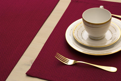 Red Placemats Set of 4, Double Layered Burgundy Place mats for Dining Table, Cranberry Waterproof Table Mats for Kitchen Table for Fiesta, Dinner, Wedding, Decor, Thanksgiving, Halloween, Christmas