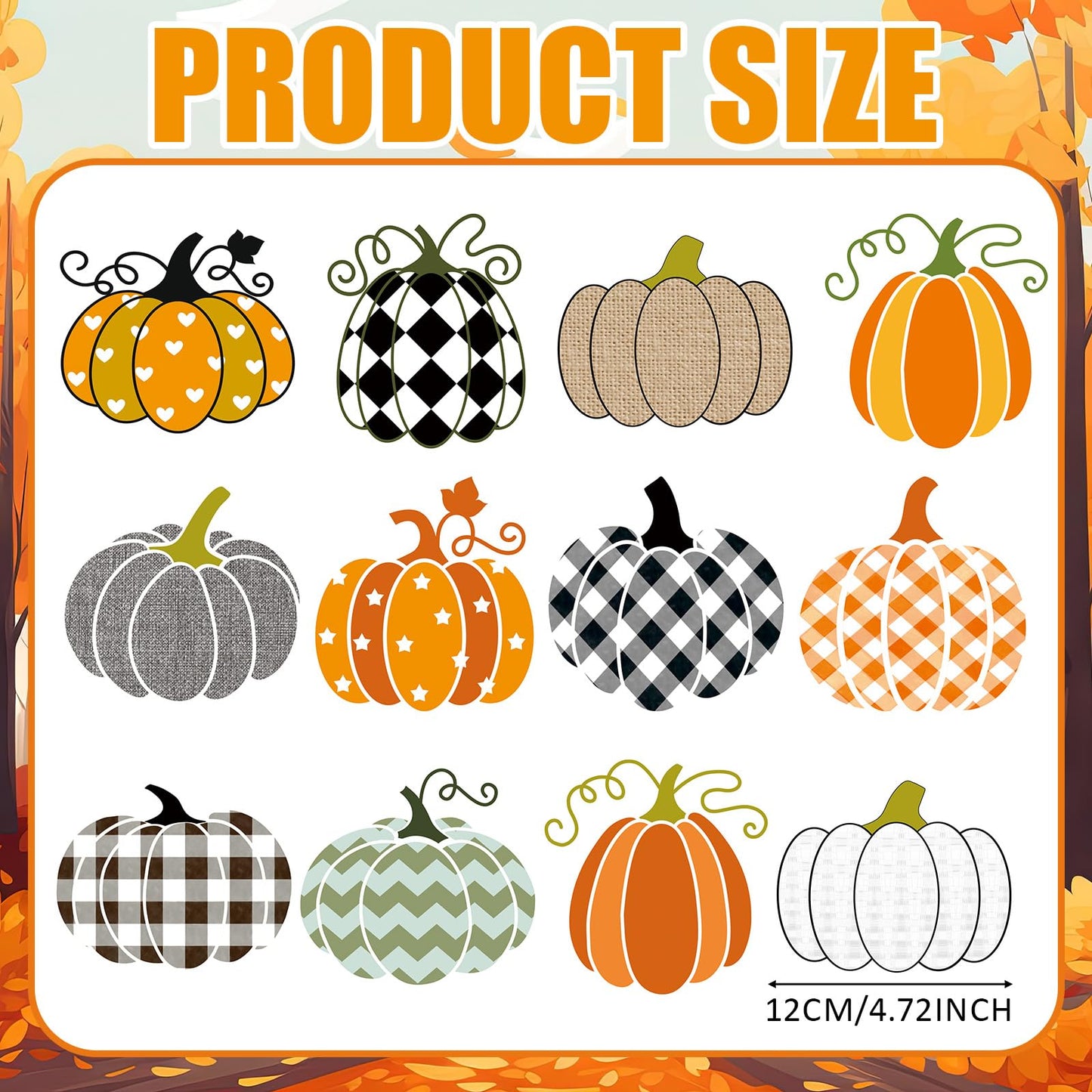 Hoteam 30 Pcs Thanksgiving Fall Pumpkin Refrigerator Fridge Magnets Orange Buffalo Plaid Pumpkin Car Magnets Decoration Thanksgiving Garage Door Magnetic Decals Stickers for Home Mail Box Party Favors