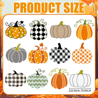 Hoteam 30 Pcs Thanksgiving Fall Pumpkin Refrigerator Fridge Magnets Orange Buffalo Plaid Pumpkin Car Magnets Decoration Thanksgiving Garage Door Magnetic Decals Stickers for Home Mail Box Party Favors