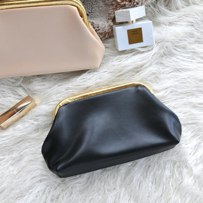 Women's Evening Clutch Purse with Detachable Chain Strap Soft Faux Leather Shoulder Bag for Evening Party,Wedding,Night Out (Black)