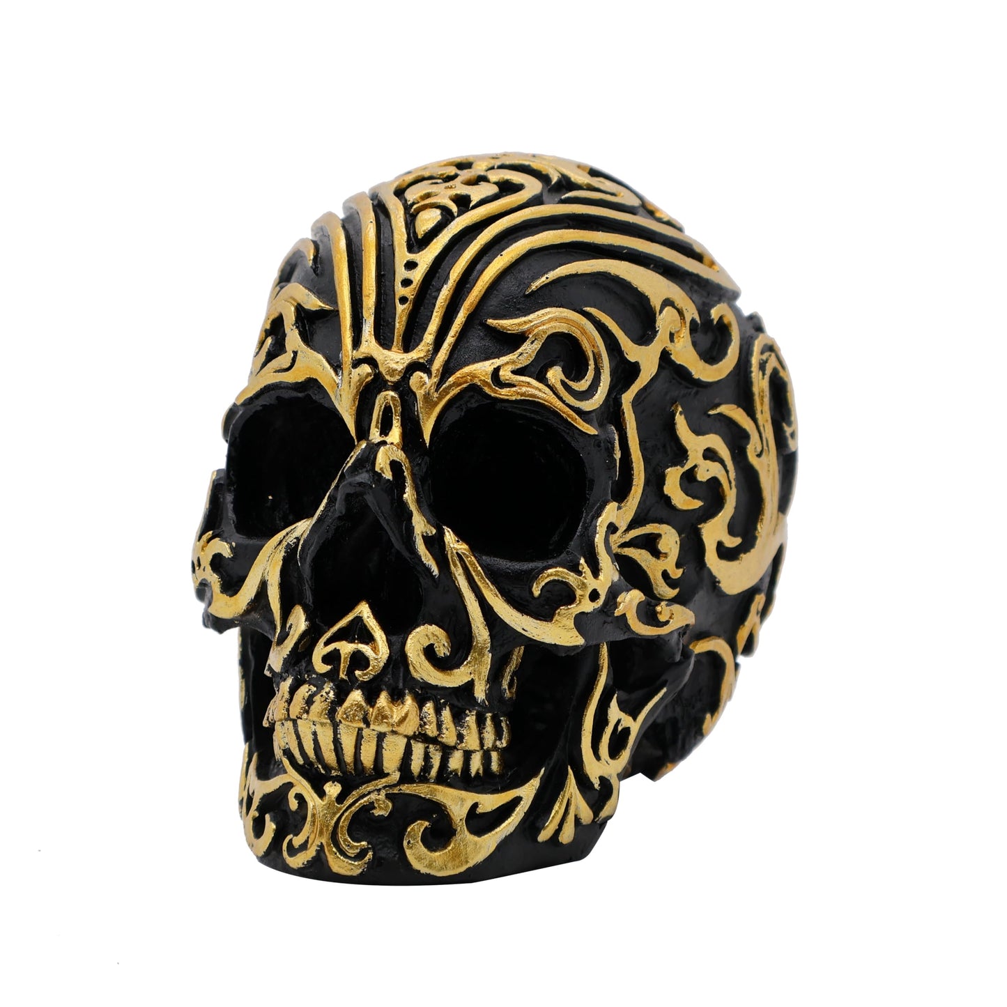 Gothic Skull Head Home Decor - 5.2 Inch Resin Skeleton Skull Halloween Statue, Skull Model for Bookshelf and Desktop,Party, Desk Altar Decoration