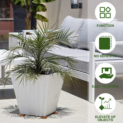 Yalikop 30 Pieces Invisible Plant Pot Feet Risers with Non Slip Surface Indoor Outdoor Solid Corkwood Planter Pot Lifters for Plants Flowers