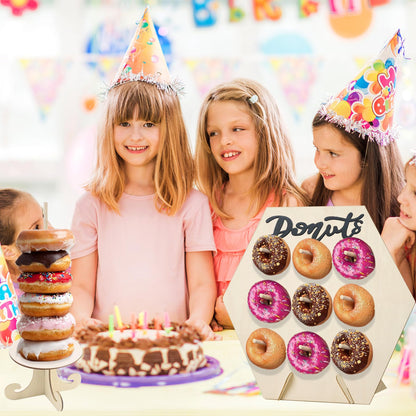 DSAZNIS 6 Pack Donut Stand Set Donut Wall Display Stand for Party Wooden Doughnut Board Holder for Dessert Table Baby Shower Wedding Birthday