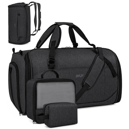 Convertible Garment Bags for Travel - Carry on Garment Duffle Bag with Backpack Straps for Men Women, 4 in 1 Large Travel Duffel Bags with Shoes Compartment Hanging Suit Dress Weekender Bag 3pcs Set