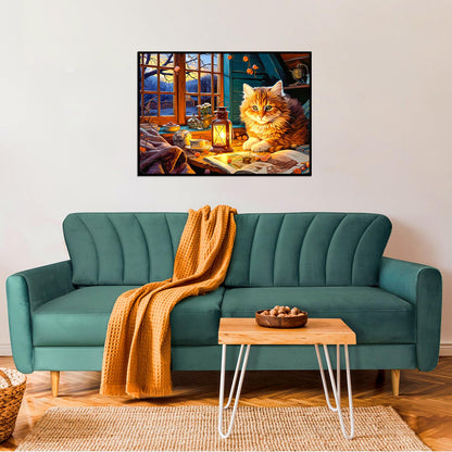 MBOQIU 1000 Piece Puzzle for Adults - Reading Cat Puzzles for Adults 1000 Pieces, Letters on Back, Cute Kitten Jigsaw Puzzle, Cozy Scene Challenging Puzzles for Teens Seniors - 27.6 x 19.7 inches