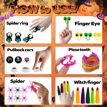 201PCS Halloween Party Favors , Bulk Fidget Toys for Party Supplies, Halloween Treats Non Candy School Classroom Carnival Prizes, Treasure Box Toy Chest, Halloween Gifts, Goodie Bag Stuffers