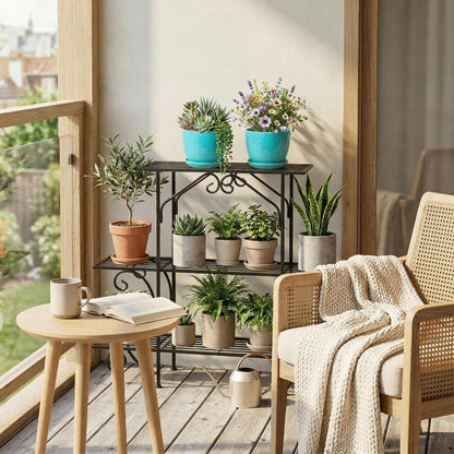 MyGift Aqua Ceramic Indoor Plant Pot with Drainage Hole and Decorative Sunburst Design, 5 Inch Round Succulent Planters with Attached Saucers, Set of 2