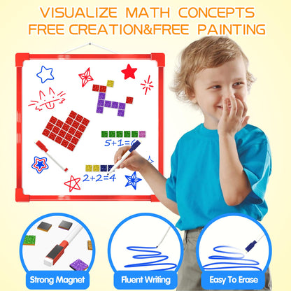 GLEEHAPY Learning Educational STEM Toy,Mosaic Magnetic Puzzle,300 Foam Building Blocks with 20 Patterns,Math Counting Activities, Montessori Sensory Art Kit Gift for Boy Girl Kids 4 5 6 7+