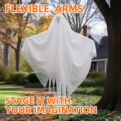 3 Pack Halloween Hanging Ghosts - 23.6 Inch Flying Ghosts Ideal for Halloween Decorations Indoor & Outdoor, Party Decor, Front Yard, Porch, Patio, Lawn, Garden Trees and Wreath