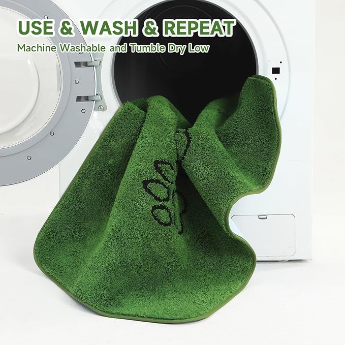 Homimp Guinea Pig Cage Liners, 2 Pack Washable Small Animal Bedding, Fast and Super Absorbent Mat for Small Animal Rabbit Bunny Hamster, Green Long Wool Fake Grass for Potty Training, Green 24"×44"