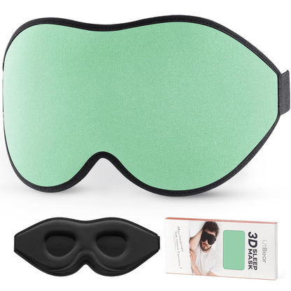 LitBear Sleep Mask for Side Sleeper Women Men, Eye Mask for Sleeping Light Blocking, 3D Contoured Cup Sleeping Mask, Soft Breathable Sleep Eye Mask with Adjustable Elastic Strap for Travel
