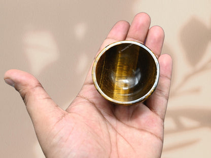 Tiger Eye Crystal Bowl - 2 Inch Decorative Bowls for Room and Home Decor - Gemstone Healing Crystals for Elegant Display, Positive Energy Balance and Gift