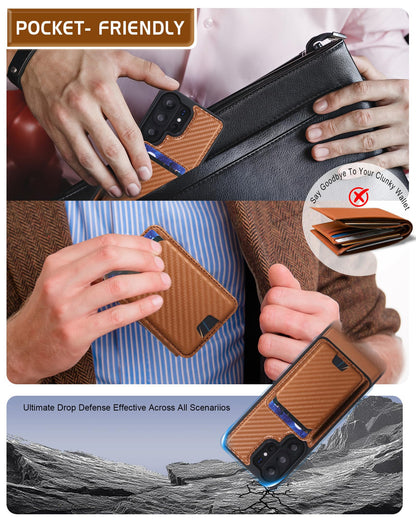 ASAPDOS Magnetic Detachable Wallet Case for Samsung Galaxy S26 Ultra with Kickstand,2-in-1 MagSafe Compatible RFID Blocking Card Holder,Slim PU Leather Cover Vintage Carbon Coffee