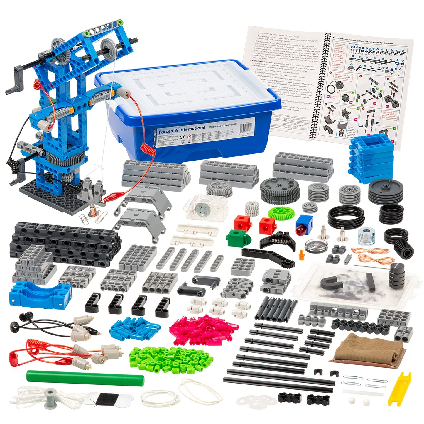 Thames & Kosmos Forces & Interactions: Middle School Classroom Kit | NGSS-Aligned for Physics & Engineering Classes| Teacher Guide & Lesson Plans | Durable, Timed for Classroom Use, Includes Storage