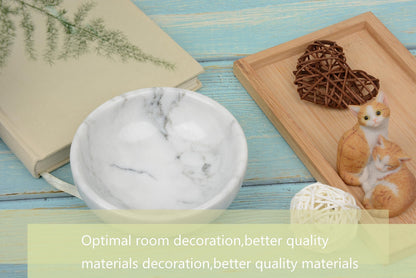 SIPARUI Jewelry Dish,Natural Marble Jewelry Dish,Trinket Tray,Ring Holder,Key Bowl,Unique Jewelry Tray for Home Decoration,Mother's Day,Birthday and Other Holiday Gifts(White Grey)