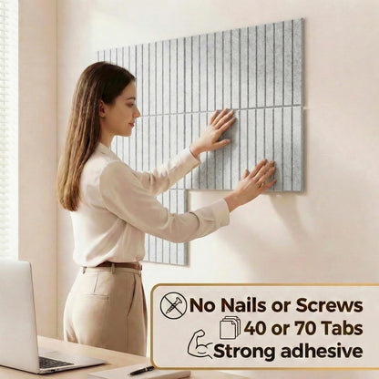 AHEONLAR Felt Bulletin Board 36"x 24", Cork Boards for Walls, 6 Pack Bulletin Board Large Cork Board for Office, Felt Boards with 40 Safe Removable Adhesive Tabs Wall Decor for Home(Light Gray)