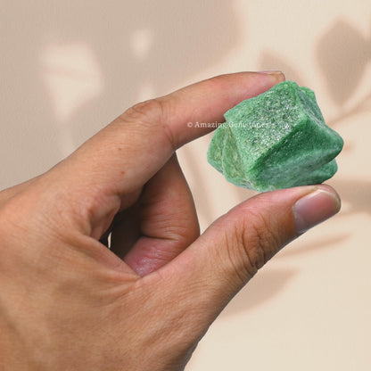 Amazing Gemstone Green Aventurine Raw Crystals and Healing Stones, Natural Rocks for Tumbling - DIY Raw Stones and Crystals, 2 Pieces