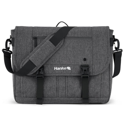 Hanke Durable Messenger Bag for Men with 15.6 Laptop Case, Business Cross Body Bag Briefcase for Women,School or Work Tote Bag Large Messanger Bag.（Dark Grey）