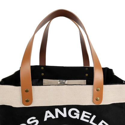 Farmers market shopping bag, Premium Jute, Cotton and Canvas with Leather Handles, Extra Wide for Grocery, Shopping, Beach and Outing, Eco Friendly Tote