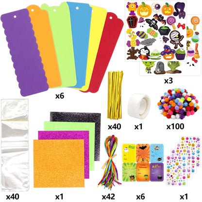 Fancy Land 36 Sets Halloween Crafts for Kids Ages 3-5 Foam DIY Bookmarks Craft Kit Halloween Party Favors for Kids Classroom Activities