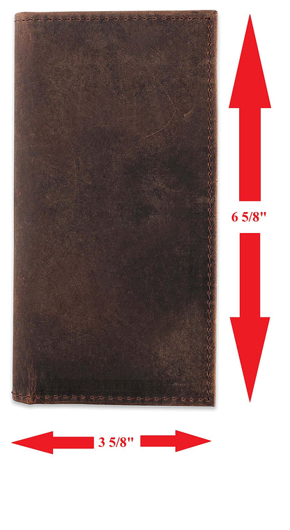 F&L CLASSIC Men's RFID Vintage Look premium Genuine Leather Long Bifold Wallet Checkbook Wallets,buffalo vintage leather