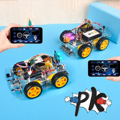 OSOYOO IoT Smart Robot Car Kit for Arduino – Classroom STEM Robotics Kit with WiFi & Bluetooth Control, Coding & Electronics Learning Platform for Schools