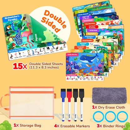 JoyCat Seek & Find Game Book - Animal Preschool Learning Activity for Toddlers & Kids, Travel Activities Toys for Road Trip Car Airplane, Christmas Toys, Educational Gifts for Boys Girls Ages 3-5