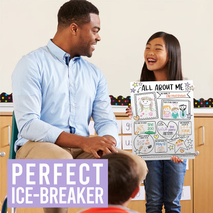 Hadley Designs All About Me Posters for Classroom Must Haves - 20 Star Student Poster, 100 Days of School Items, Star of The Week Poster Elementary Classroom Decor, End of School Year Teacher Supplies