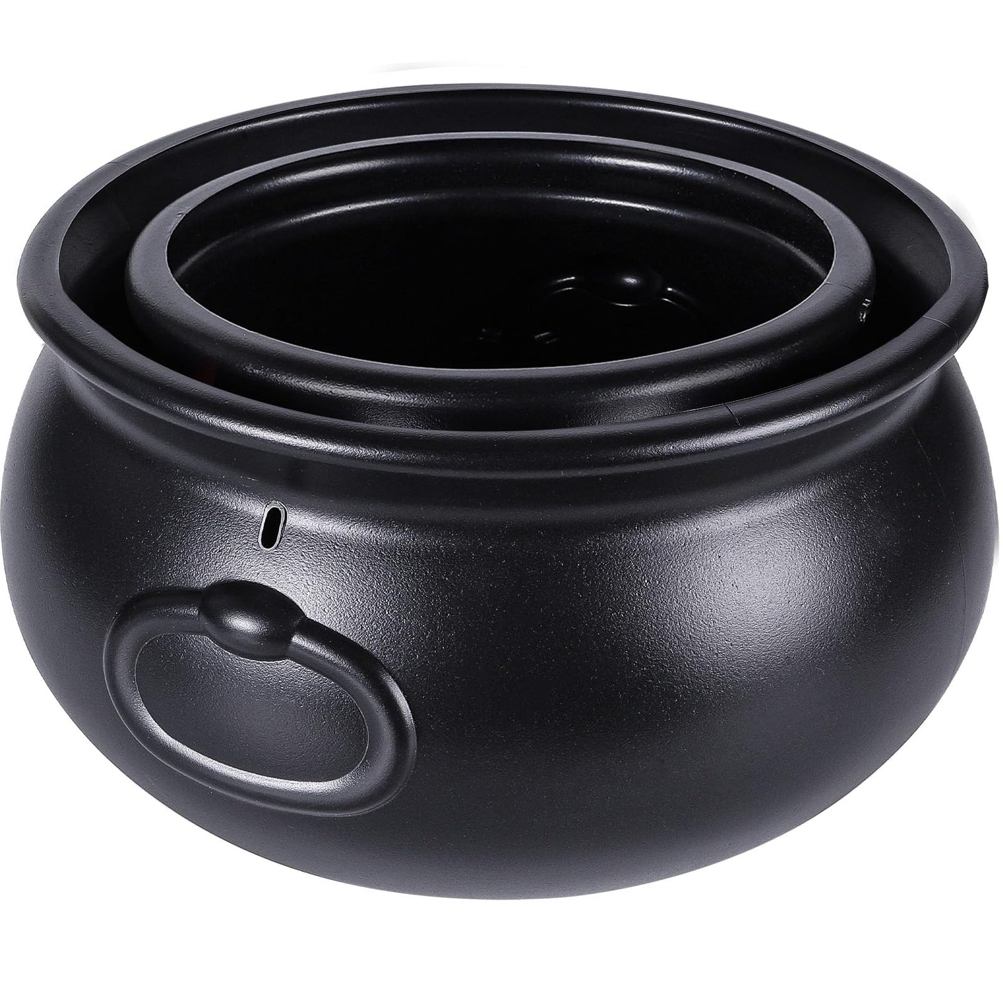DIYDEC 12.6" and 7.4" Package Halloween Large Cauldron, 2pcs Black Plastic Witch Cauldron Kettle Halloween Pot Candy Holder for Halloween & St. Patrick’s Day Party Favors Decor