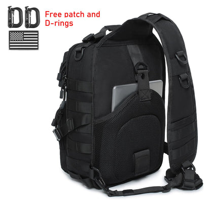 Lemubeane Tactical Sling Bag Backpack Military Rover Shoulder Sling Pack EDC Molle Range Bag Crossbody Chest Pack (Black)