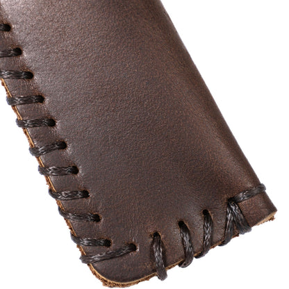 Handmade Genuine Leather Double Pen Case Fountain Pen Sleeve Holder Pouch Cover Vintage (Coffee)