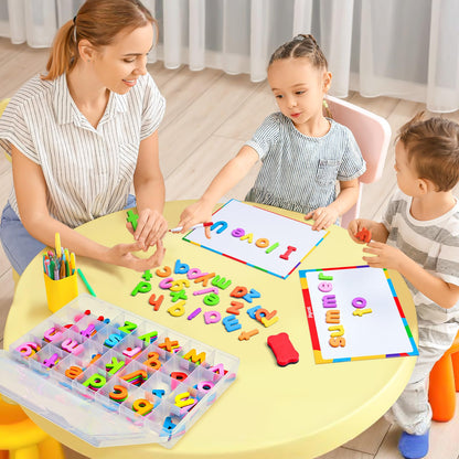 JoyCat Classroom Magnetic Letters Kit Colorful 238 Pcs with Double-Sided Magnet Board - Foam Alphabet Letters for Preschool Kids Toddler Spelling and Learning - Fridge Magnets ABC Education Toys