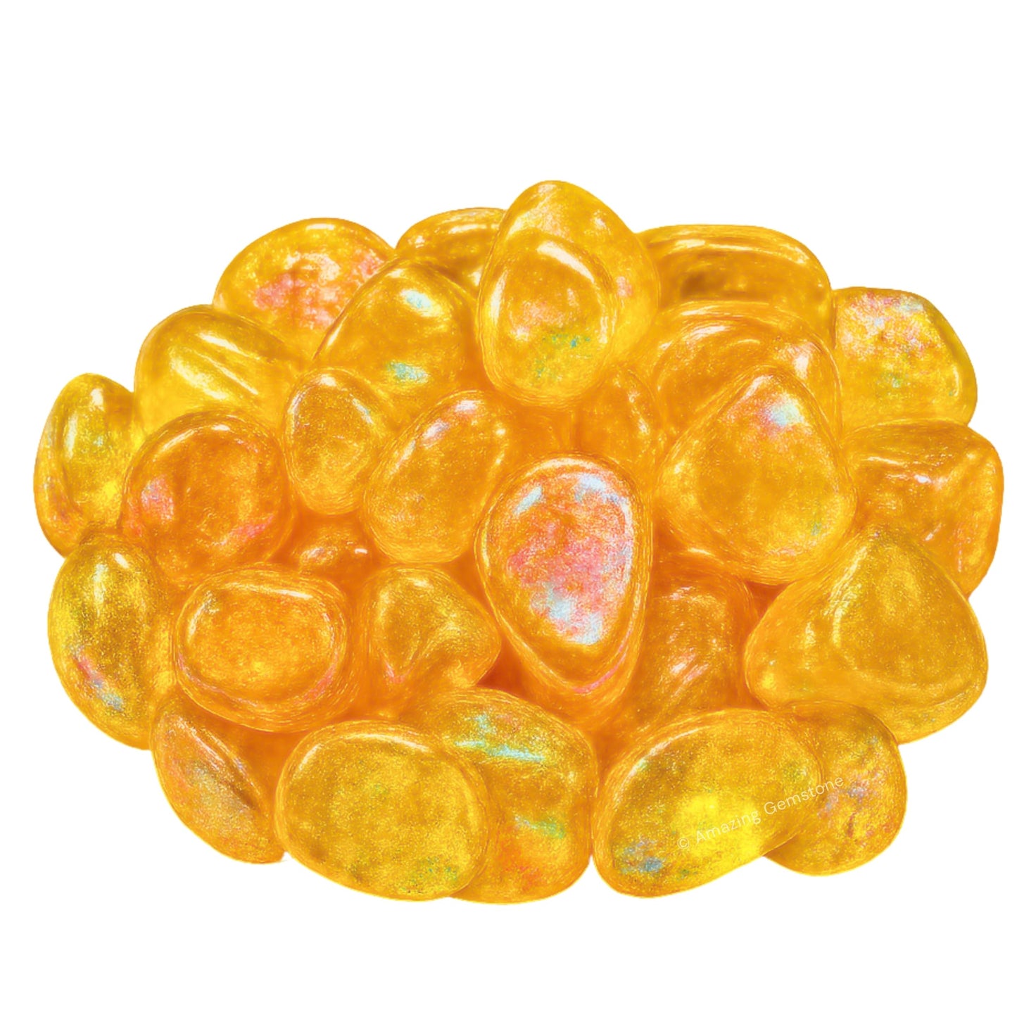 Amazing Gemstone Tangerine Aura Quartz Crystals and Healing Stones Tumbled - 1 Oz Tangerine Aura Quartz Stone, Natural Healing Stones for Energy Balance, Stress Relief - Polished