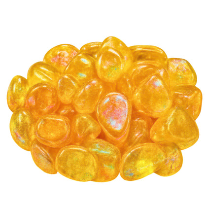 Amazing Gemstone Tangerine Aura Quartz Crystals and Healing Stones Tumbled - 1 Oz Tangerine Aura Quartz Stone, Natural Healing Stones for Energy Balance, Stress Relief - Polished